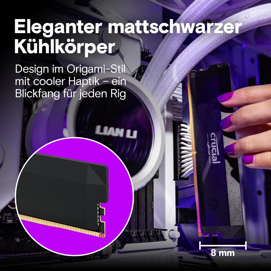 Crucial Pro DDR5 RAM 32GB Kit (2x16GB) 6000MHz CL36, Overclocking Gaming, Intel XMP 3.0 / AMD Expo, PC Computer Memory, Black - CP2K16G60C36U5B