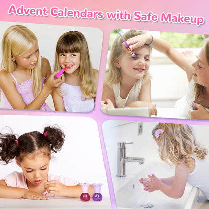 iZoeL Advent calendar cosmetics for teenage girls 2025 Christmas calendar 24 fashion jewelry makeup beauty calendar like unicorn jewelry earrings hair accessories ages 3-12 girls