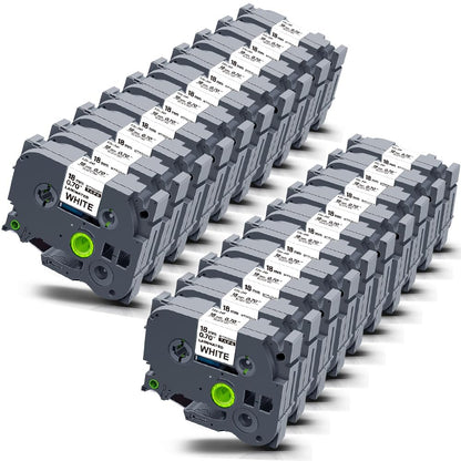 20x STRONIX Compatible Brother P-Touch TZe-241 TZe Label Tape TZ-241 Ub-241 Cassette 18mm Black on White for Brother Label Maker Brother Ptouch Cube Plus PT-D400 PT-D400VP PT-D600VP