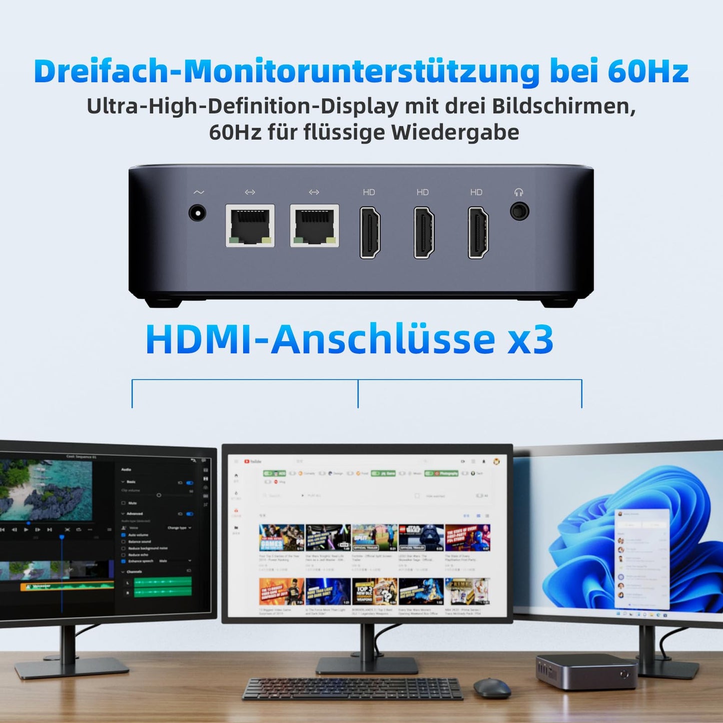DreamQuest Mini PC with Windows 11 Pro pre-installed, Intel 12th Gen N95 (up to 3.4GHz), 16GB DDR4 RAM, 512GB M.2 SSD. Micro desktop computer with 4K HDMI, USB 3.2, Gigabit Ethernet, WiFi 5. Perfect for business and home theater.