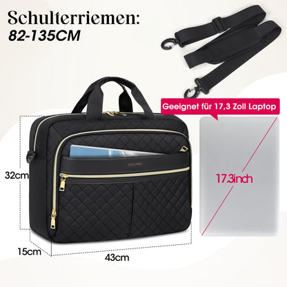 IGOLUMON laptop bag for women 17.3 inches briefcase waterproof laptop notebook bag work bag business bags shoulder bag messenger bag