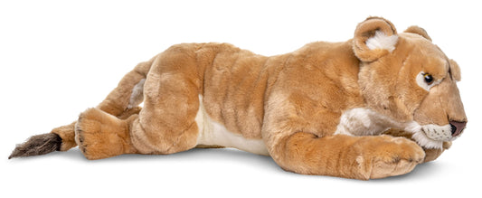 Uni-Toys - Lioness, lying down - 78 cm (length) - Plush wild animal, lion - Plush toy, cuddly toy