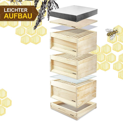 APIFORMES German Standard Size (DN10) - Weymouth Pine 10-Frame Hive