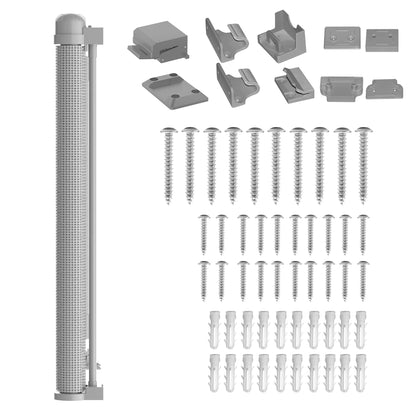 VA-Cerulean Stair Gate Door Gate Retractable for Kids and Baby, 300 cm Lockable Dog Gate Barrier, Stair Gate Pet Barrier, Gray