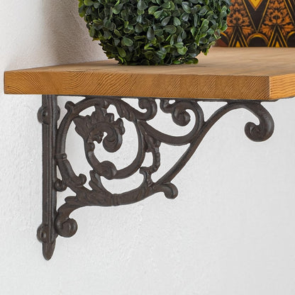 Corner bracket 22 x 33 cm Wall mount Bookshelf bracket Shelf holder set Cast iron Andalusian Antique style Moritz BB-131-BR