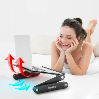 Duronic DML121 Multifunctional Laptop Stand, foldable, adjustable, with 6 joints, for tablet or MacBook.