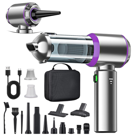 Handheld vacuum cleaner battery, 4-in-1 handheld vacuum cleaner, cordless handheld vacuum cleaner, 22000PA car vacuum cleaner battery winner, 3-speed 200000 RPM mini vacuum cleaner for car, kitchen, PC, sofa, office & pet hair cleaning.