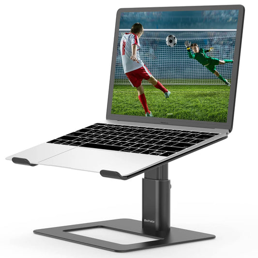 BoYata Laptop Stand, Height Adjustable Laptop Riser, Ventilated Aluminum Notebook Holder for Desk, Compatible with 10-17'' Laptop.