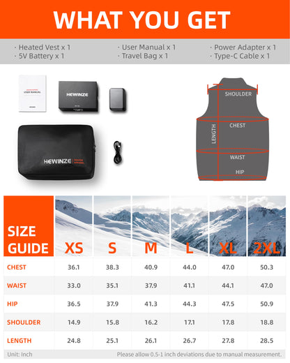HEWINZE Fleece Heated Vest Women - Heated vest with 5V battery, hunting heated vest.