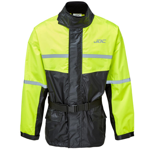 JDC waterproof motorcycle rain jacket High Visibility - Shield - Yellow/Black - XXL
