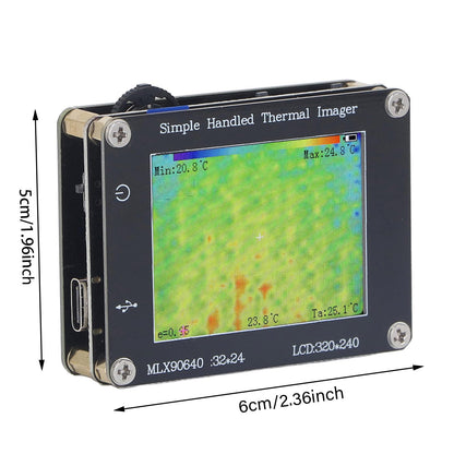 Thermal camera, 24 X 32 infrared thermal imaging camera, portable thermal camera for smartphones, computers, with 2-inch screen, 40 ℃ to 300 ℃, multifunctional