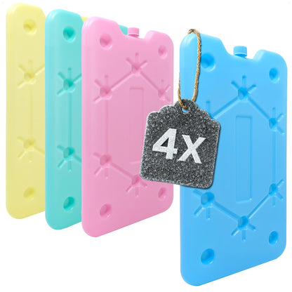 com-four® 4X Extra flat cooling pack - Space-saving and ideal for cool box and cooler bag - Large cooling element (4 pieces - medium)