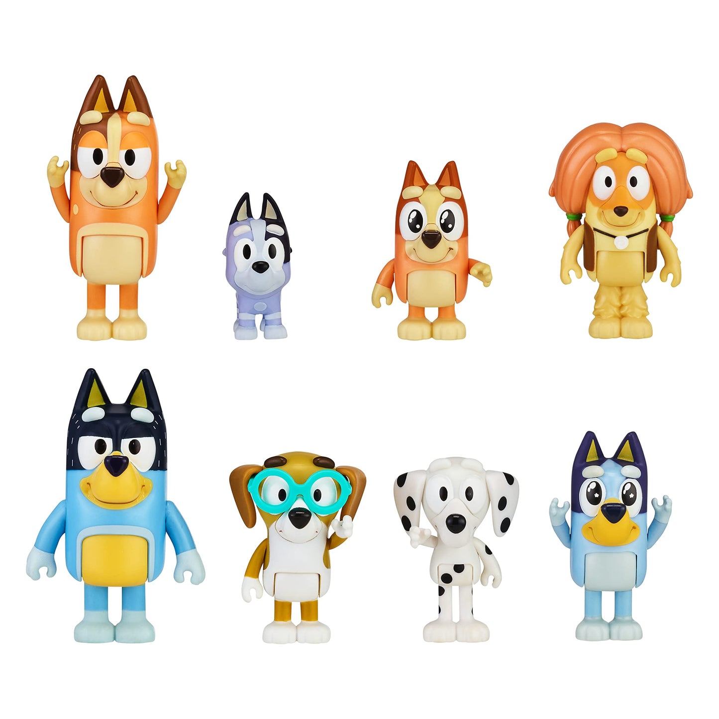 Bluey Bluey's 8-Figure Pack Family and Friends: 2.5–3 inch tall figures with movable joints, 8-pack, official collectible
