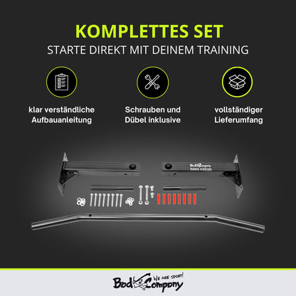 Bad Company pull-up bar for ceiling mounting, supports up to 350 kg - pull-up bar for ceiling with instructions and mounting material - for home or gym fitness - BCA-44