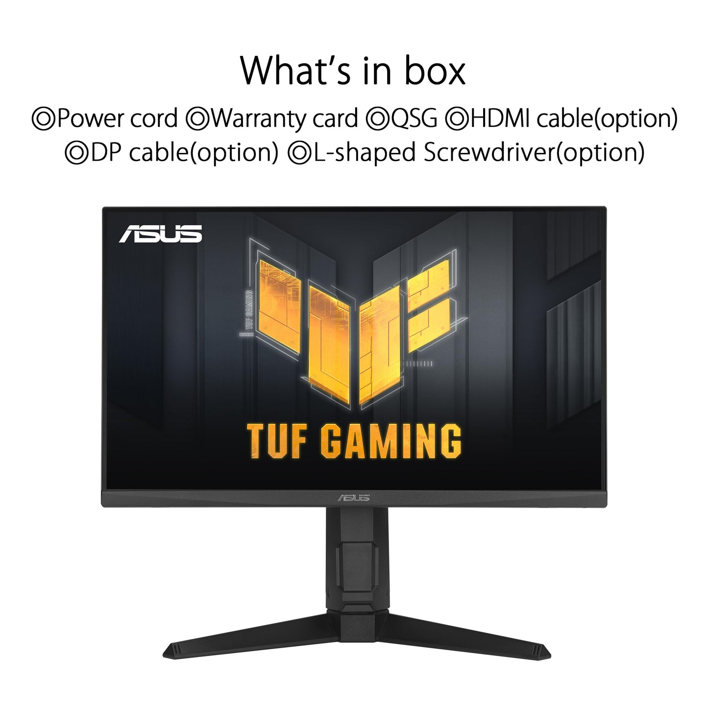 ASUS TUF Gaming VG249QL3A - 24-inch Full HD monitor - 180 Hz, 1ms GtG, G-Sync, FreeSync, AdaptiveSync, ELMB, GameFast Input - Fast-IPS panel, 16:9, 1920x1080, DP, HDMI, ergonomic, speaker