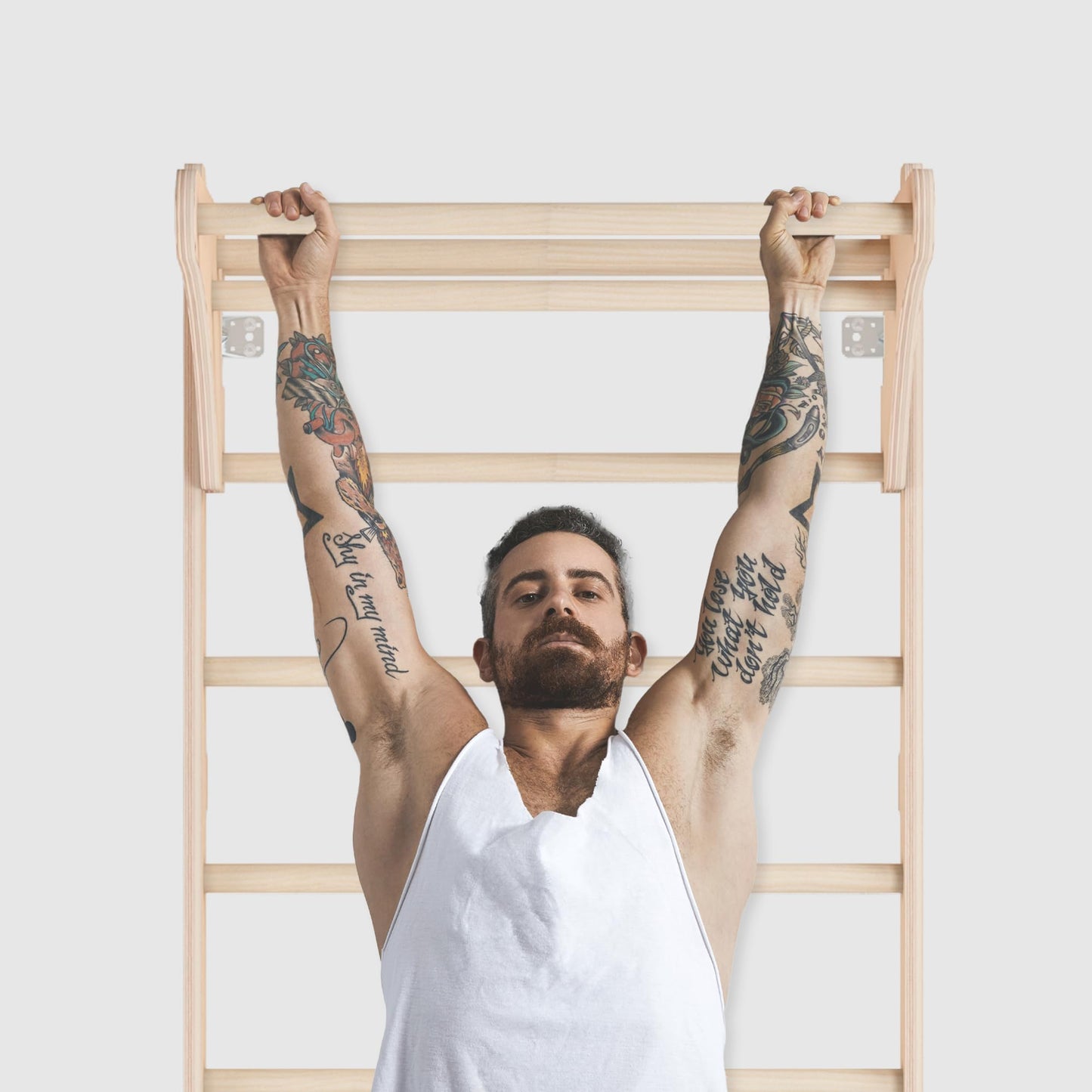 Adult (230 cm) wall bars with pull-up bar, wooden climbing wall, multifunctional fitness equipment, climbing ladder for adults & children, 100% ECO, Made in EU.