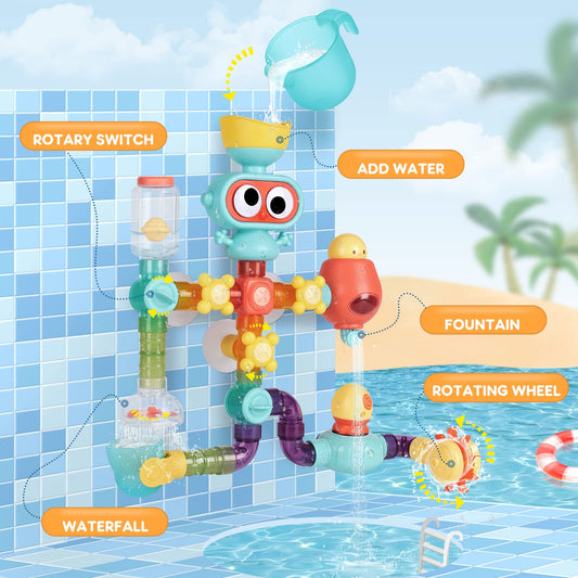 Japace bathtub toys, bath toys for 2 3 4 5 year olds, water toys bathtub toy baby, children's bath fun gift for girls and boys.