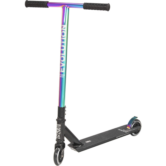 RAVEN Scooter Stunt Tricks Kick Scooter for Kids Teens | 100mm PU Wheels | ABEC-9 Bearings (Rookie Neo Chrome, 100mm)