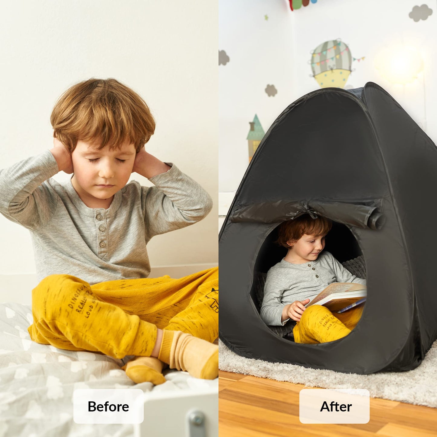 Sensory tent for children to play and relax | Aid for autism, SPD, anxieties, lack of concentration | Sensory Tent Mini | for home or school | Single