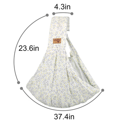 vrbabies Baby Carrier, Baby Sling Front Carrier from Newborn to Toddler, New upgrade adjustable baby carrier on one shoulder for babies 0-24 months up to 40 lbs (Small yellow flower)