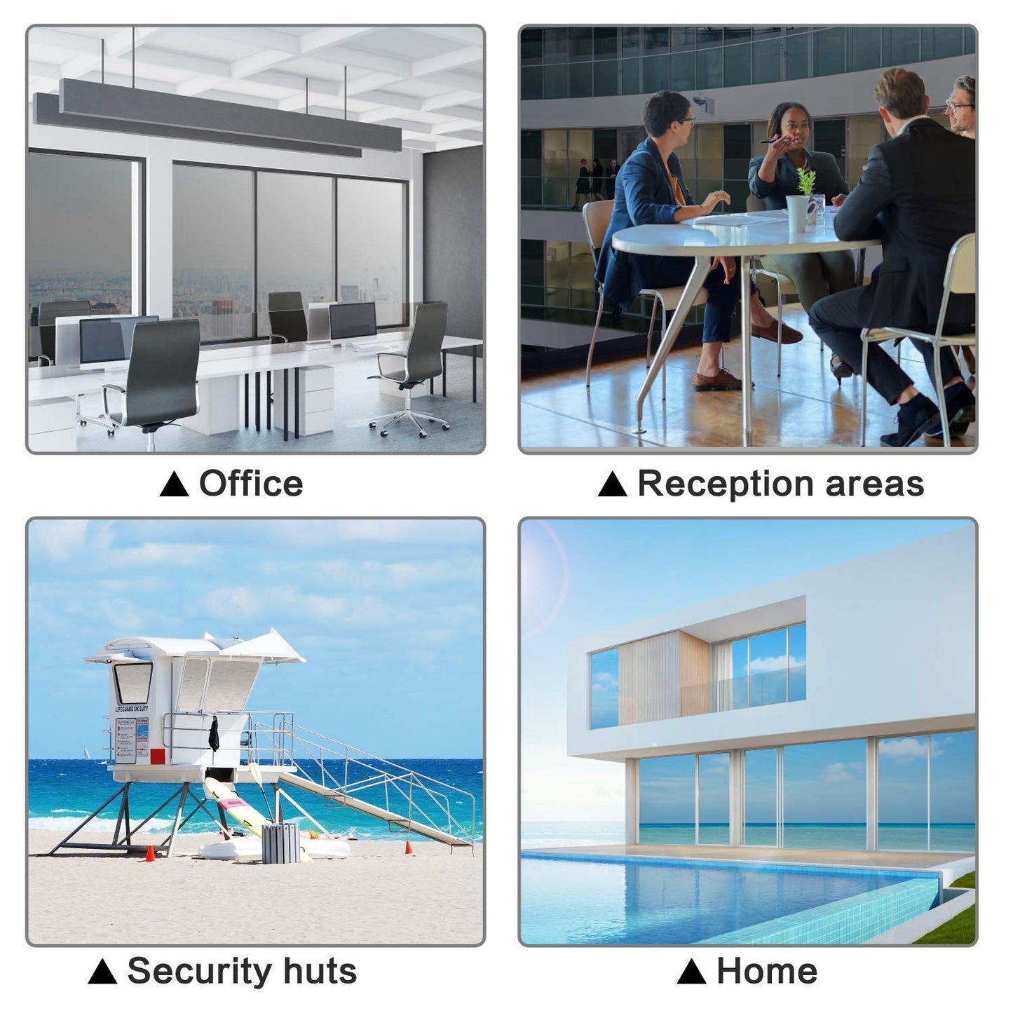 Volcanics Privacy Window Film 60x200cm with installation tools, One-way Window Film Privacy from outside, Silver, Sun Protection Film for Window Interior, Static Cling