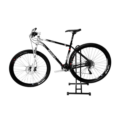 WELLGRO® Bike Stand - Steel, black, secure stand, hooks with plastic coating, 3 functions: suitable for horizontal and vertical hanging or placing upright.