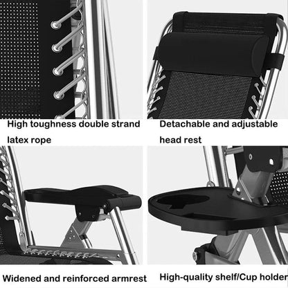 DQCHAIR deck chairs, recliners, zero gravity loungers, chaise lounges, garden rocking chairs for beach camping. Supports up to 200 kg (Color: Gray).