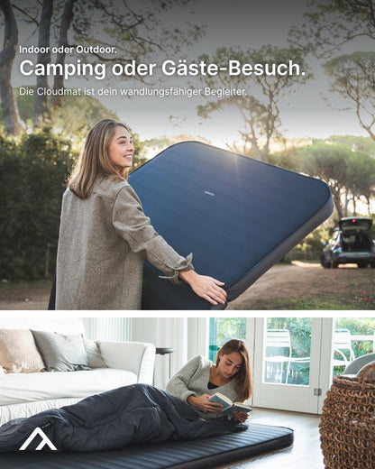 qeedo Cloudmat Double M Self-Inflating Premium Air Mattress - Soft, Comfortable Sleeping Pad for Camping, Traveling, or as a Guest Bed