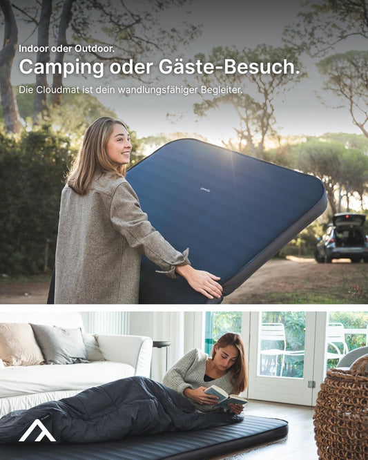 qeedo Cloudmat Double M Self-Inflating Premium Air Mattress - Soft, Comfortable Sleeping Pad for Camping, Traveling, or as a Guest Bed