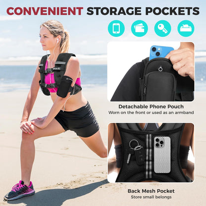 BAGAIL Weighted Vest for Strength Training, Adjustable Chest Size, Convenient Pocket, Weighted with Iron Sand, Perfect for Gym Workouts, Yoga, & Aerobics, Black
