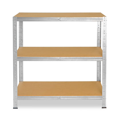 shelfplaza® 90x80x60cm HOME heavy duty shelf galvanized/metal shelf with 3 shelves/basement shelf metal, garage shelf, workshop shelf or storage shelf/metal boltless shelf with 175kg load capacity