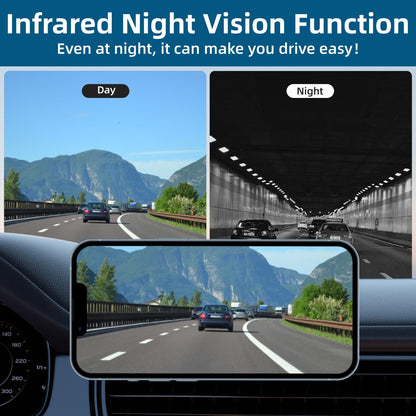 Uzone wireless rearview camera with night vision, IP68 waterproof, magnetic, WiFi, smartphone app for iPhone and Android. Wireless rearview camera with rechargeable battery for RV, hitch, horse trailer.