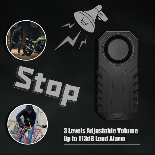 NineLeaf bicycle alarm with remote control, anti-theft bicycle alarm system for motorcycle, car, scooter, wireless vibration detection, 113dB super loud anti-theft protection.
