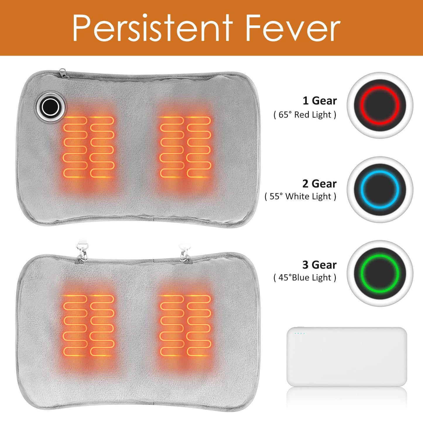Heated gloves with soft plush lining and 3 heat settings, Electric for women, Camping Includes 10000mAh power bank.