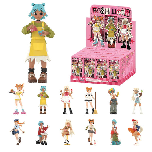 POP MART Peach Riot Rush Hour Series Figures Collectible Art Toys Action Figures Gift Whole Set