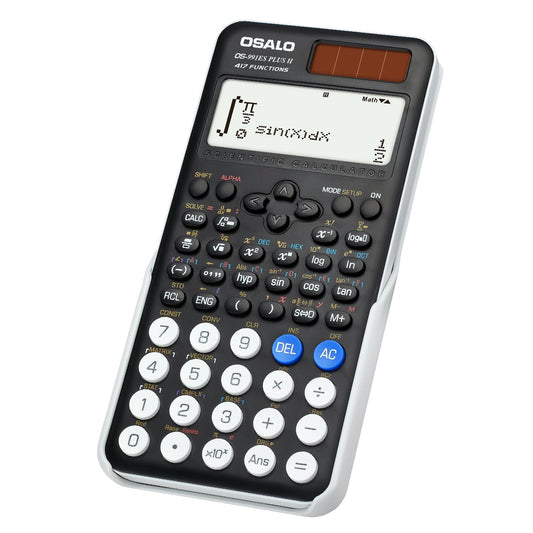 OSALO Scientific Calculator 417 Function 10+2 Digits Written Display Solar and Battery Calculator Protective Case for School Black (OS 991ES Plus 2nd Edition)