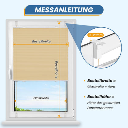 Pleated blind without drilling clampfix cream W75 x H120 cm, pleated blinds translucent and privacy blinds easyfix foldable blind with clamping bracket pleated blind sun protection for windows & doors