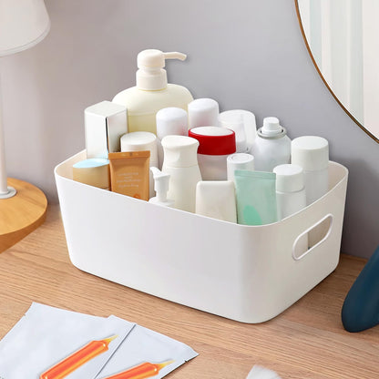 LYLIDIA 10 Piece Storage Box Plastic 30 cm Storage Basket Large White Basket Storage Plastic Box Baskets Plastic Box for Bathroom Kitchen Cabinet Shelf Organizer Boxes