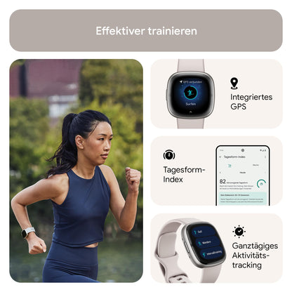 Google Fitbit Sense 2 - Smartwatch for women/men - Fitness watch with built-in GPS and phone function - Fitness tracking with stress management, EKG, and sleep analysis - compatible with Android/iOS
