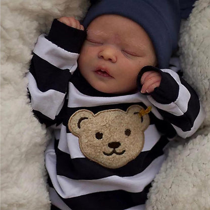 ZIYIUI Reborn Baby 18 Inches 48cm Lifelike Reborn Baby Doll Truly Soft Silicone Vinyl Dolls Look Like Real Newborn Baby Doll (Boys with Closed Eyes)