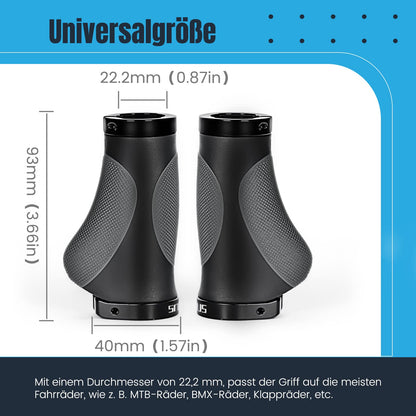 PRUNUS Bike Grips Ergonomic Short, Bike Grips Twist Shift, 22mm Bike Grips/Handlebar Grips with Double Lock-On Design, Handlebar Grips for MTB, Road Bike, BMX, Scooter, etc.