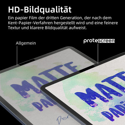 3 pieces matte paper film compatible with iPad 7th/8th/9th generation (10.2 inches, 2019/2020/2021). PET screen protector for writing and drawing, providing a glare-free feel.