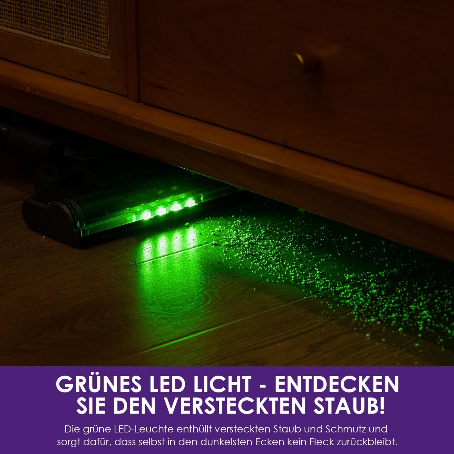 Suirviz Cordless Vacuum Cleaner, 500W/40000Pa/40 Min Battery Vacuum Cleaner with Self-standing, Lightweight Stick Vacuum with Green Light, Ideal for Hard Floors, Carpets, Pet Hair
