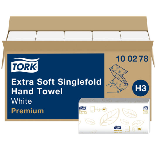 Tork extra soft Zigzag Paper Towels Premium 100278 - H3 Interfolded towels for Zigzag Paper Towel Dispenser - highly absorbent, 2-ply, white - 15 x 200 sheets