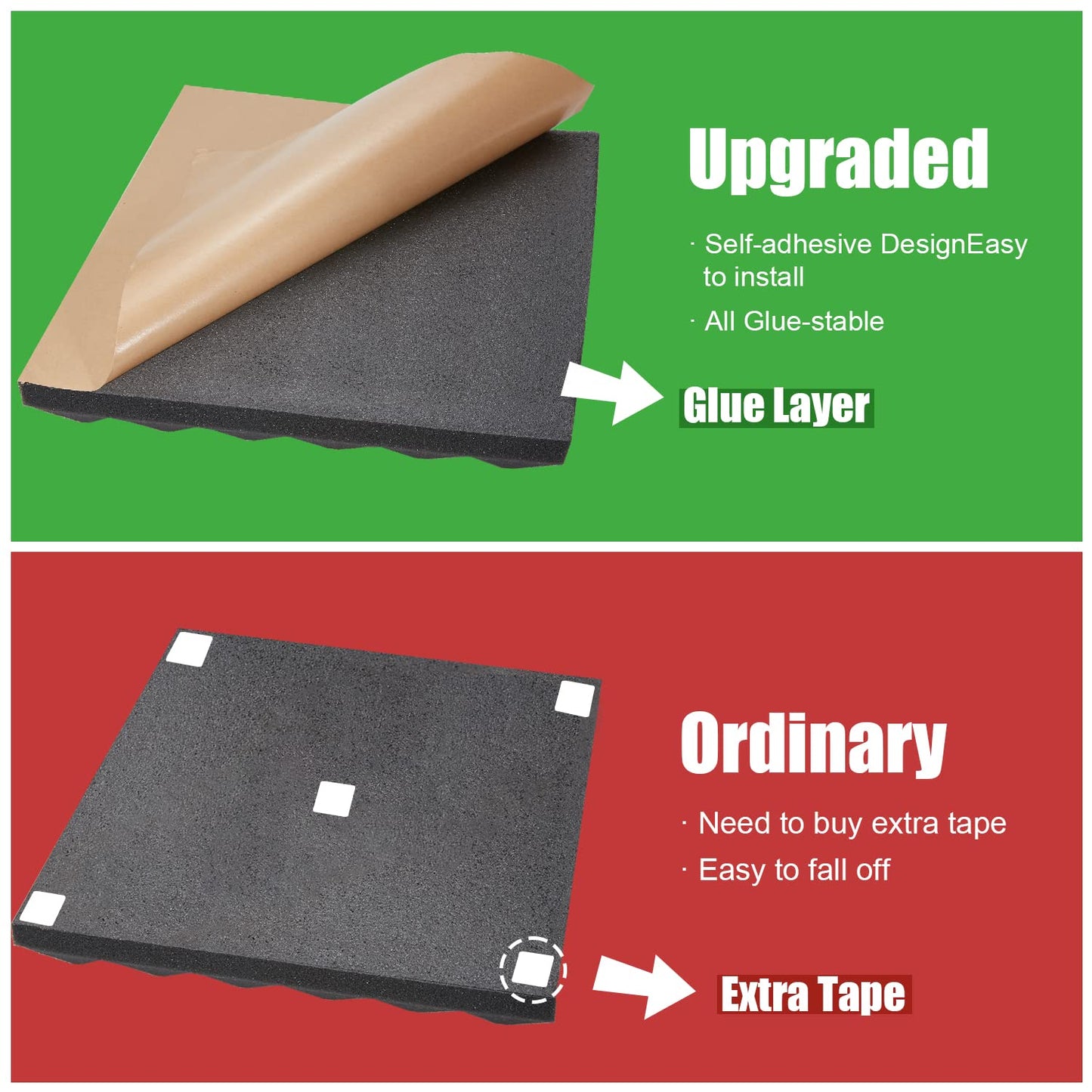 12 pieces of self-adhesive acoustic foam, soundproofing for podcast recording studios, reduce echo for home office ceiling tiles, 30x30x5cm.