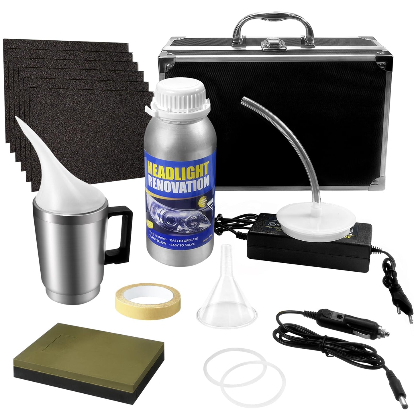 Qunbanty Headlight Restoration Kit, 800G Repair Liquid Headlight Fogging Set, Headlight Repair Kit, Headlight Polishing Set, Headlight Polishing Repair Tool for Yellowing/Foggy headlights.