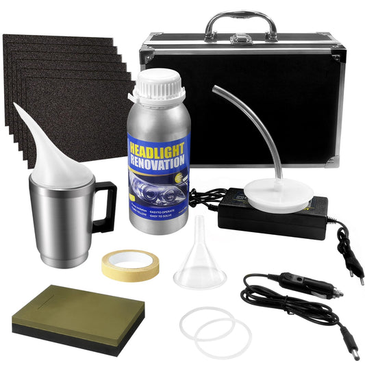 Qunbanty Headlight Restoration Kit, 800G Repair Liquid Headlight Fogging Set, Headlight Repair Kit, Headlight Polishing Set, Headlight Polishing Repair Tool for Yellowing/Foggy headlights.