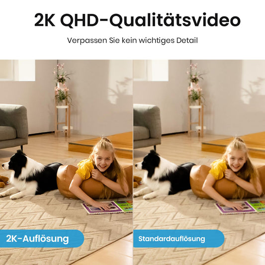 AOSU 2K indoor surveillance camera, 5G/2.4GHz WiFi camera with night vision, 360° home security camera for older kids with human/pet detection, 2-way audio, compatible with Alexa.