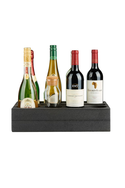 SCHAUMEX® foam bottle holder – space for 8 bottles/drinks – special foam for camping, caravans, RVs, boats - Made in Germany.