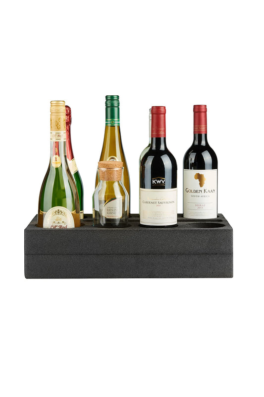 SCHAUMEX® foam bottle holder – space for 8 bottles/drinks – special foam for camping, caravans, RVs, boats - Made in Germany.